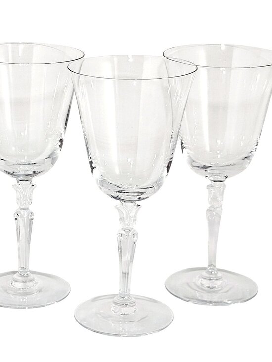 Fostoria Other - 3 Fostoria Promise Goblets 7.5" Crystal water glasses elegant floral stem tulip